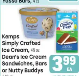 Tony’s Fresh Market Kemps Simply Crafted Ice Cream, Dean's Ice Cream Sandwiches, Bars or Nutty Buddys offer