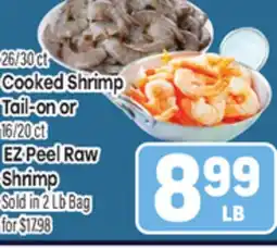 Tony’s Fresh Market 26/30 ct Cooked Shrimp Tail-on or 16/20 ct EZ Peel Raw Shrimp offer