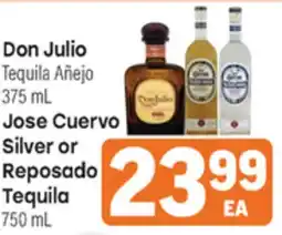 Tony’s Fresh Market Don Julio Tequila 375 mL Añejo Jose Cuervo Silver or Reposado Tequila 750 mL offer