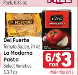 Tony’s Fresh Market Del Fuerte Tomato Sauce, La Moderna Pasta offer