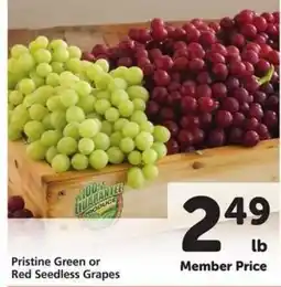 Safeway Pristine Green or Red Seedless Grapes offer