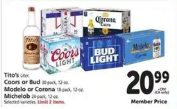 Safeway Tito's, Coors, Bud, Modelo, Corona, Michelob offer