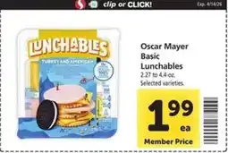 Safeway Oscar Mayer Basic Lunchables offer