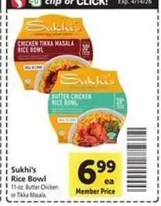 Safeway Sukhi's Rice Bowl offer