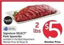 Safeway Signature SELECT Pork Spareribs offer