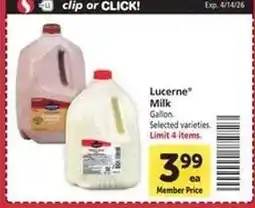 Safeway Lucerne Milk offer