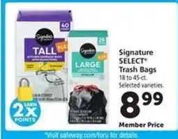 Safeway Signature SELECT Trash Bags offer