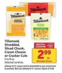 Safeway Tillamook Cheese offer