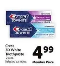 Safeway Crest 3D White Toothpaste offer