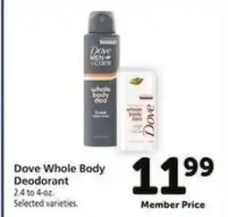 Safeway Dove Whole Body Deodorant offer