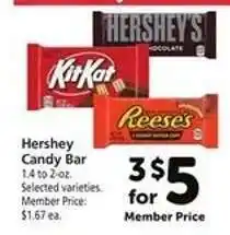Safeway Hershey Candy Bar offer