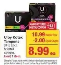 Safeway U by Kotex Tampons offer