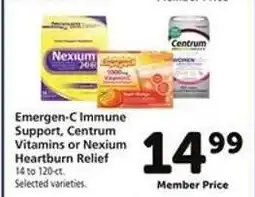 Safeway Emergen-C Immune Support, Centrum Vitamins or Nexium Heartburn Relief offer