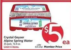 Safeway Crystal Geyser Alpine Spring Water offer