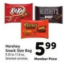 Safeway Hershey Snack Size Bag offer