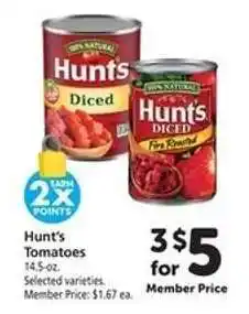 Safeway Hunt's Tomatoes offer