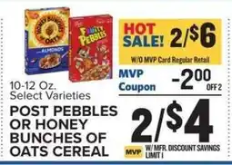 Food Lion Post Pebbles or Honey Bunches of Oats Cereal offer