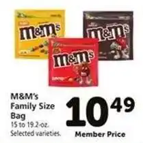 Safeway M & M' s Family Size Bag offer