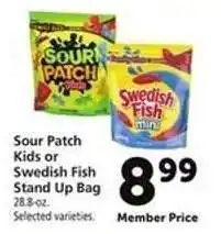 Safeway Sour Patch Kids or Swedish Fish Stand Up Bag offer
