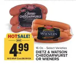 Food Lion DIETZ & WATSON CHEDDARWURST OR WIENERS offer