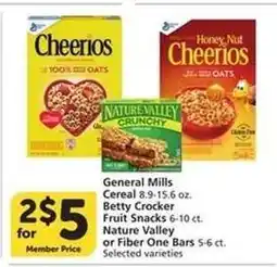 Albertsons General Mills Cereal, Betty Crocker Fruit Snacks, Nature Valley or Fiber One Bars offer