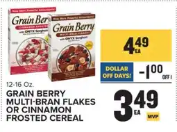 Food Lion Grain Berry Multi-Bran Flakes or Cinnamon Frosted Cereal offer
