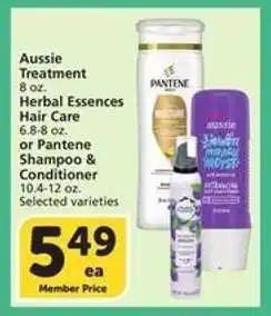 Albertsons Aussie Treatment, Herbal Essences Hair Care, Pantene Shampoo & Conditioner offer