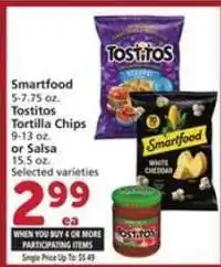 Albertsons Smartfood / Tostitos Tortilla Chips or Salsa offer