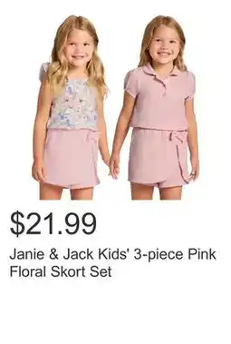 Costco Janie & Jack Kids' 3-piece Pink Floral Skort Set offer