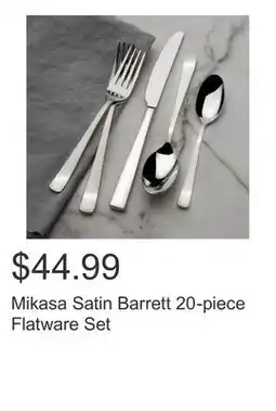 Costco Mikasa Satin Barrett 20-piece Flatware Set offer