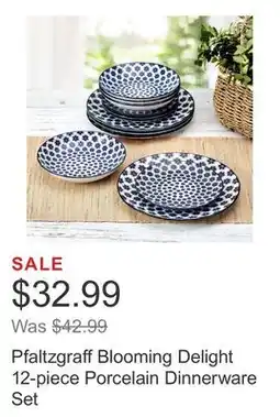 Costco Pfaltzgraff Blooming Delight 12-piece Porcelain Dinnerware Set offer