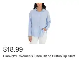 Costco BlankNYC Women's Linen Blend Button Up Shirt offer