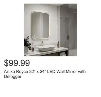 Costco Artika Royce 32 x 24 LED Wall Mirror with Defogger offer