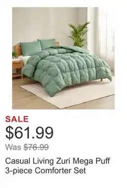 Costco Casual Living Zuri Mega Puff 3-piece Comforter Set offer