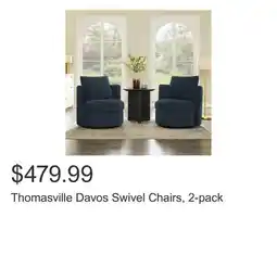Costco Thomasville Davos Swivel Chairs, 2-pack offer
