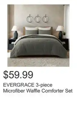 Costco EVERGRACE 3-piece Microfiber Waffle Comforter Set offer