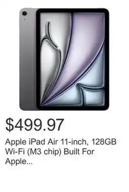 Costco Apple iPad Air 11-inch, 128GB Wi-Fi (M3 chip) Built For Apple Intelligence offer