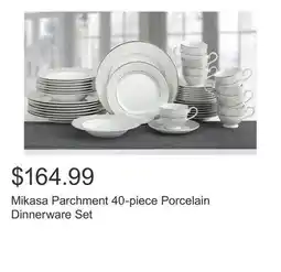 Costco Mikasa Parchment 40-piece Porcelain Dinnerware Set offer