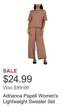 Costco Adrianna Papell Women's Lightweight Sweater Set offer