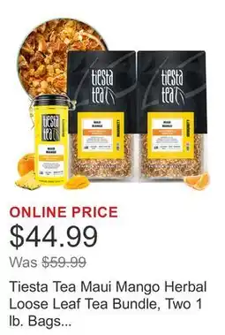 Costco Tiesta Tea Maui Mango Herbal Loose Leaf Tea Bundle, Two 1 lb. Bags & 5.5 oz Tin offer
