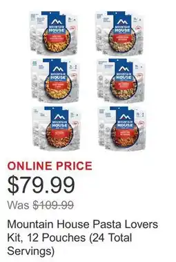 Costco Mountain House Pasta Lovers Kit, 12 Pouches (24 Total Servings) offer