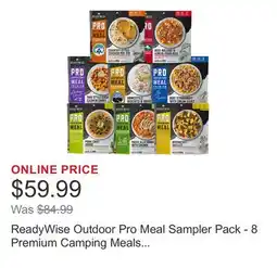 Costco ReadyWise Outdoor Pro Meal Sampler Pack - 8 Premium Camping Meals (2 Servings Per Pouch) offer