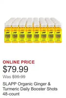 Costco SLAPP Organic Ginger & Turmeric Daily Booster Shots 48-count offer