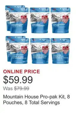 Costco Mountain House Pro-pak Kit, 8 Pouches, 8 Total Servings offer