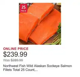 Costco Northwest Fish Wild Alaskan Sockeye Salmon Fillets Total 25 Count, 1 Case Totaling 10 Lbs offer