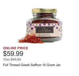 Costco Full Thread Greek Saffron 14 Gram Jar offer
