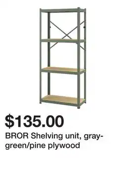 Ikea BROR Shelving unit, gray-green/pine plywood offer