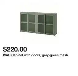 Ikea IVAR Cabinet with doors, gray-green mesh offer