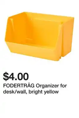 Ikea FODERTRÅG Organizer for desk/wall, bright yellow offer