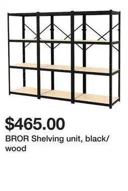 Ikea BROR Shelving unit, black/wood offer